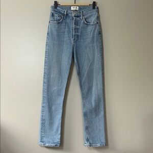 AGOLDE‎ High Rise Straight Leg Riley Crop Jeans Size 24